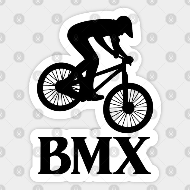 BMX Rider – Black Silhouette Sticker by Shit Post Hero